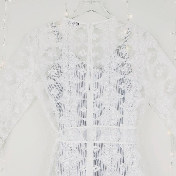 Sandro Paris Isabelle Floral Embroidered Lace Mini Dress Small NEW Striped Slip - Picture 11 of 16